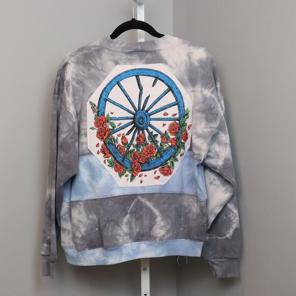 Grateful Dead Tie Dye appliqued Sweatshirt Size L - Picture 2 of 6
